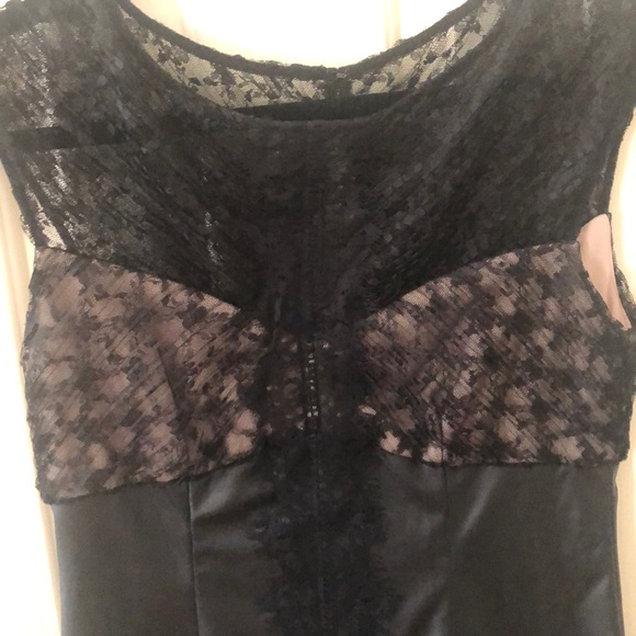 Black and lace pleather dress - Picture 4 of 4